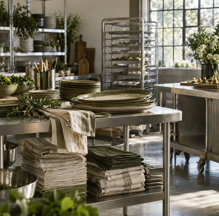 Illustration of catering businesses equipment and workspace